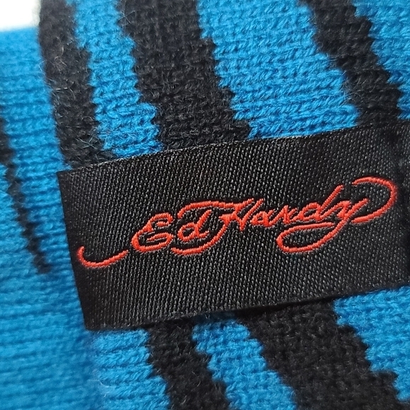 NEW Ed Hardy Hat Love Kills Slowly, Blue Black Tiger Print, Embroidery - Picture 2 of 8